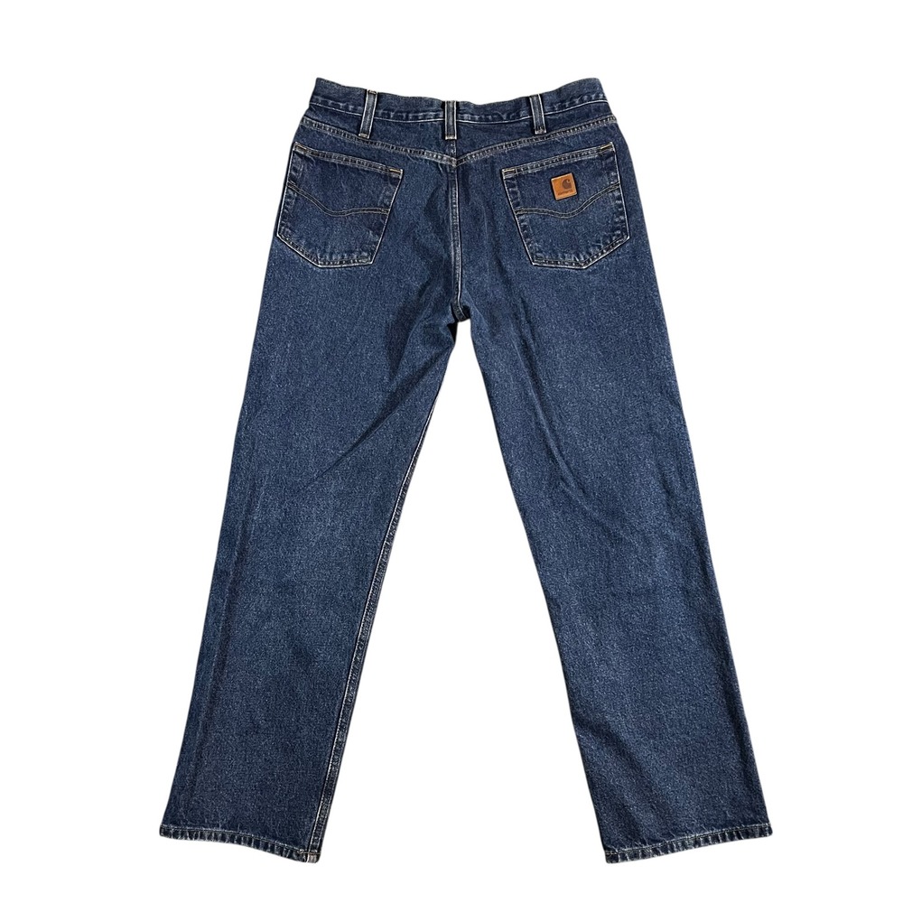 Carhartt B480 DVB Relaxed Fit Jeans Mens 36x32 Dark Wash Blue Denim Work Pants - Picture 6 of 9